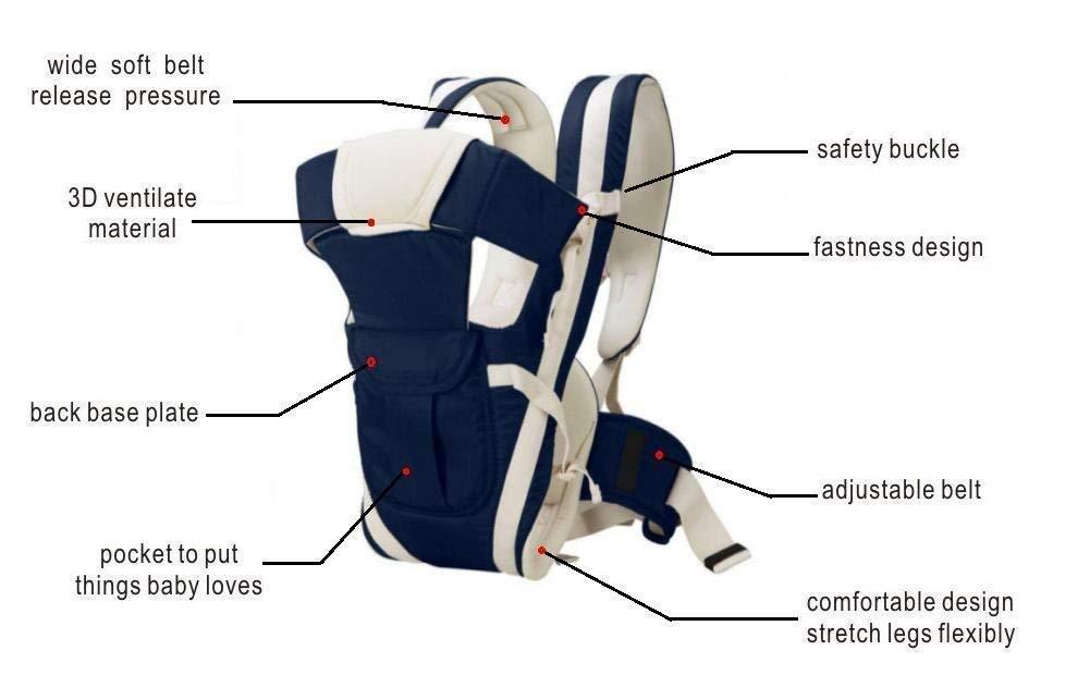 Baby Carrier Bag/Adjustable Hands Free 4 in 1 Baby/Baby sefty Belt/Child Safety Strip/Baby Sling Carrier Bag/Baby Back Carrier Bag (Black) Front Carry Facing(50% OFF)