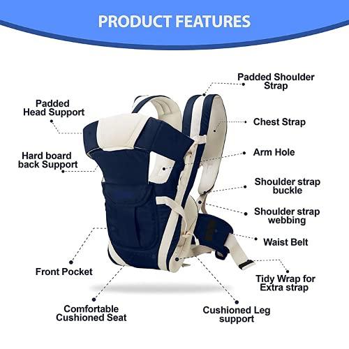 Baby Carrier Bag/Adjustable Hands Free 4 in 1 Baby/Baby sefty Belt/Child Safety Strip/Baby Sling Carrier Bag/Baby Back Carrier Bag (Black) Front Carry Facing(50% OFF)