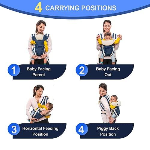 Baby Carrier Bag/Adjustable Hands Free 4 in 1 Baby/Baby sefty Belt/Child Safety Strip/Baby Sling Carrier Bag/Baby Back Carrier Bag (Black) Front Carry Facing(50% OFF)